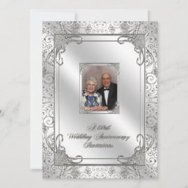 Tarjeta de invitación de foto de aniversario de bo