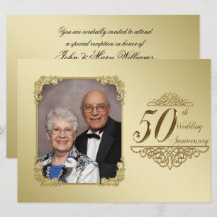 Tarjeta de Invitación de Foto de Aniversario de Bo