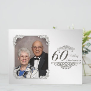 Tarjeta de Invitación de Foto de Aniversario de Bo