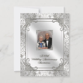 Tarjeta de Invitación de Foto de Aniversario de Bo