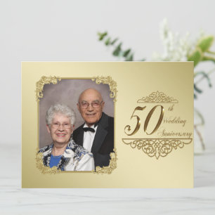 Tarjeta de Invitación de Foto de Aniversario de Bo