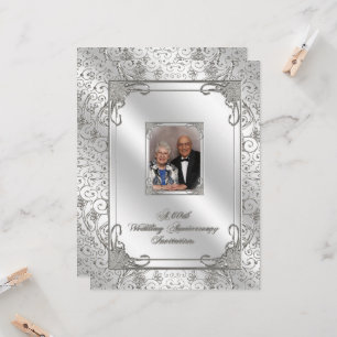 Tarjeta de Invitación de Foto de Aniversario de Bo