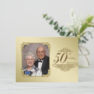 Tarjeta de Invitación de Foto de Aniversario de Bo