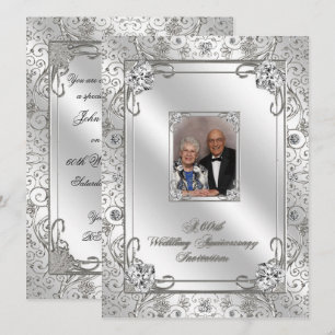 Tarjeta de Invitación de Foto de Aniversario de Bo