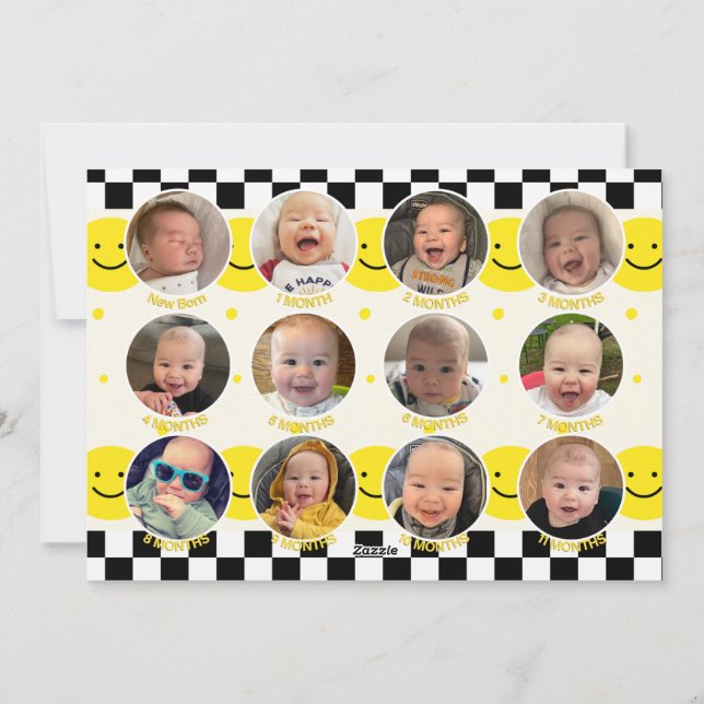 Tarjeta de invitación de foto de un tipo feliz (Reverso)