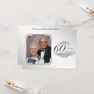 Tarjeta de Invitación de Foto del 60º Aniversario