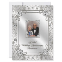 Tarjeta de Invitación de Foto del 60º Aniversario 