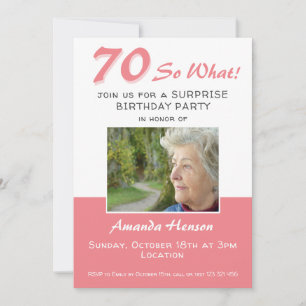 Tarjeta de invitación de foto para fiesta sorpresa