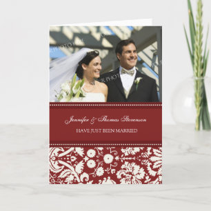 Tarjeta de Invitación de fotos de Damasco Rojo rec