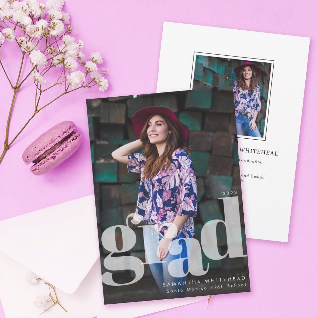 Tarjeta de Invitación de fotos de grado moderno (Subido por el creador)