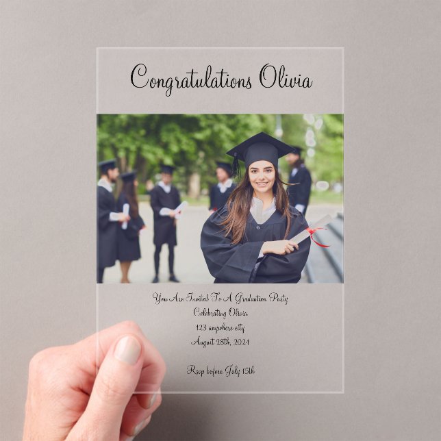 TARJETA DE INVITACIÓN DE FOTOS DE GRADUACIÓN (Insitu (portátil))