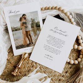 Tarjeta de Invitación de fotos mínima de agradecim