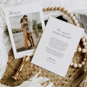 Tarjeta de Invitación de fotos mínima de agradecim