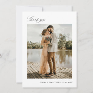 Tarjeta de Invitación de fotos mínima de agradecim