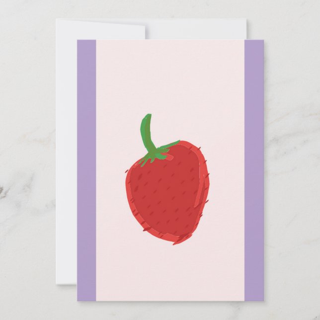 Tarjeta de invitación de fresa (Anverso)