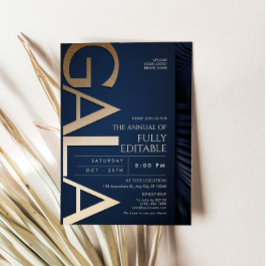 Tarjeta de Invitación de Gala de Lujo Azul Marino 