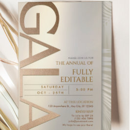 Tarjeta de Invitación de Gala Elegante en Taupe y 