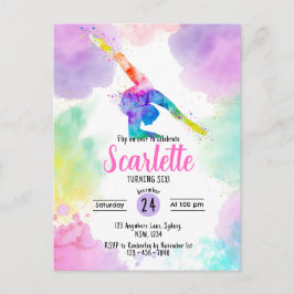 Tarjeta de invitación de Gimnasia acuarela