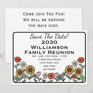 Tarjeta de invitación de girasoles para guardar la