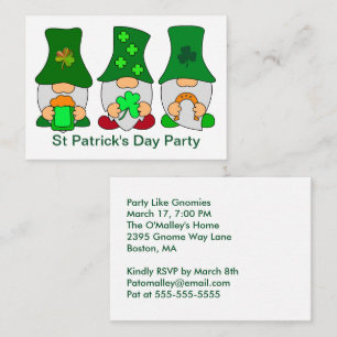 Tarjeta de invitación de Gnomies para la fiesta de