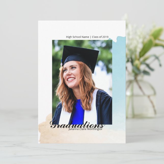 Tarjeta de Invitación de graduación (Anverso de pie)