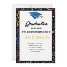 Tarjeta de Invitación de Graduación con Borde Eleg