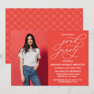 TARJETA DE INVITACIÓN DE GRADUACIÓN CON CALIGRAFÍA