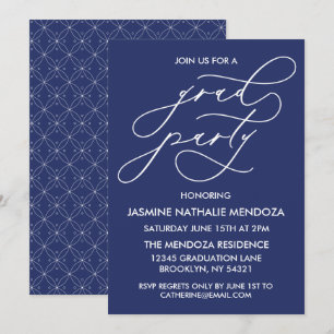 TARJETA DE INVITACIÓN DE GRADUACIÓN CON CALIGRAFÍA