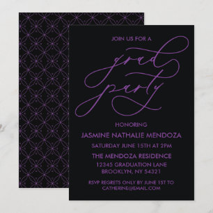 TARJETA DE INVITACIÓN DE GRADUACIÓN CON CALIGRAFÍA