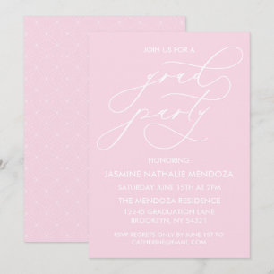 TARJETA DE INVITACIÓN DE GRADUACIÓN CON CALIGRAFÍA