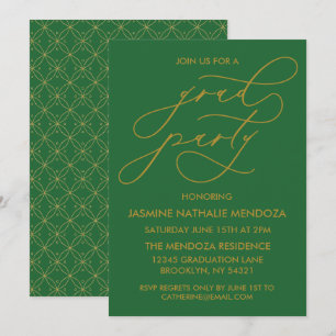 TARJETA DE INVITACIÓN DE GRADUACIÓN CON CALIGRAFÍA