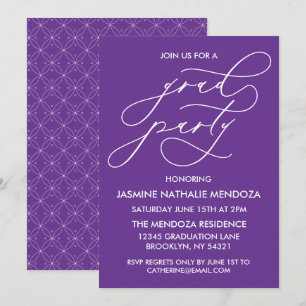 TARJETA DE INVITACIÓN DE GRADUACIÓN CON CALIGRAFÍA