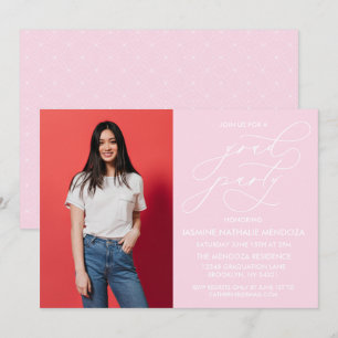 TARJETA DE INVITACIÓN DE GRADUACIÓN CON CALIGRAFÍA