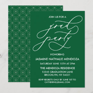 TARJETA DE INVITACIÓN DE GRADUACIÓN CON CALIGRAFÍA