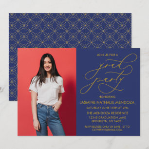 TARJETA DE INVITACIÓN DE GRADUACIÓN CON CALIGRAFÍA