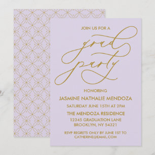 TARJETA DE INVITACIÓN DE GRADUACIÓN CON CALIGRAFÍA