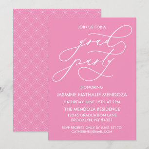 TARJETA DE INVITACIÓN DE GRADUACIÓN CON CALIGRAFÍA