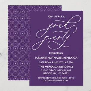 TARJETA DE INVITACIÓN DE GRADUACIÓN CON CALIGRAFÍA