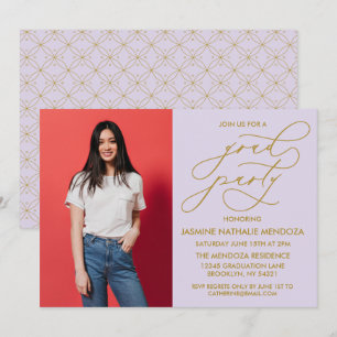 TARJETA DE INVITACIÓN DE GRADUACIÓN CON CALIGRAFÍA