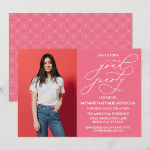 TARJETA DE INVITACIÓN DE GRADUACIÓN CON CALIGRAFÍA