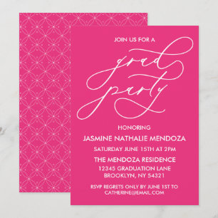 TARJETA DE INVITACIÓN DE GRADUACIÓN CON CALIGRAFÍA