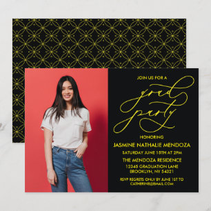 TARJETA DE INVITACIÓN DE GRADUACIÓN CON CALIGRAFÍA