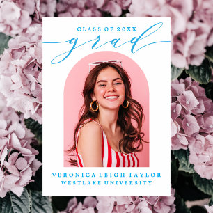 TARJETA DE INVITACIÓN DE GRADUACIÓN CON CALIGRAFÍA