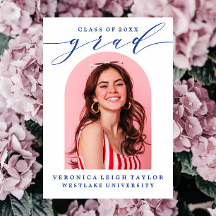 TARJETA DE INVITACIÓN DE GRADUACIÓN CON CALIGRAFÍA