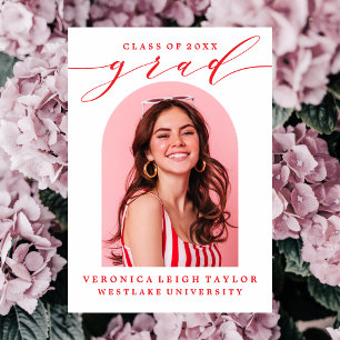 TARJETA DE INVITACIÓN DE GRADUACIÓN CON CALIGRAFÍA