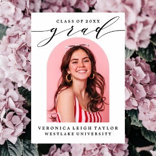TARJETA DE INVITACIÓN DE GRADUACIÓN CON CALIGRAFÍA