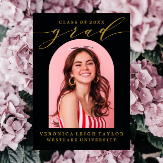 TARJETA DE INVITACIÓN DE GRADUACIÓN CON CALIGRAFÍA