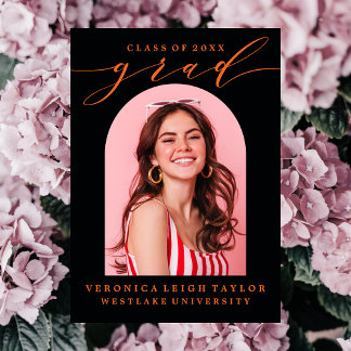 TARJETA DE INVITACIÓN DE GRADUACIÓN CON CALIGRAFÍA