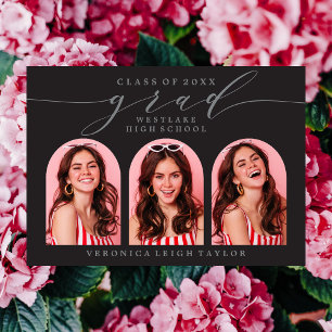 TARJETA DE INVITACIÓN DE GRADUACIÓN CON CALIGRAFÍA