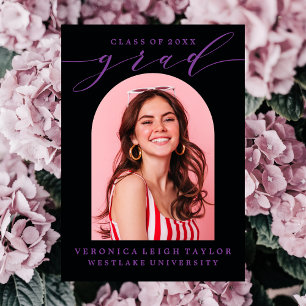 TARJETA DE INVITACIÓN DE GRADUACIÓN CON CALIGRAFÍA